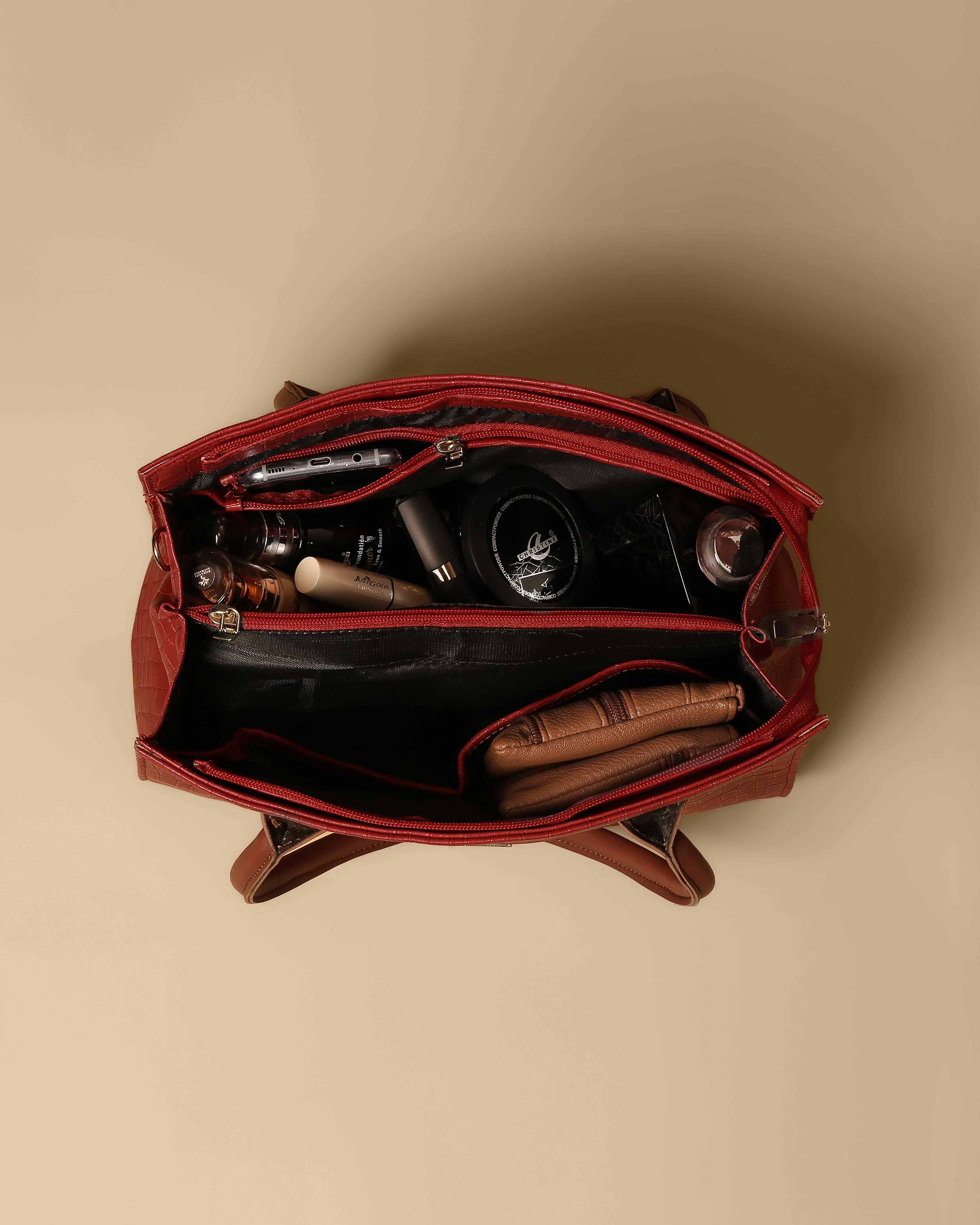 Vintage Crocodile Bag ( Red Wine)